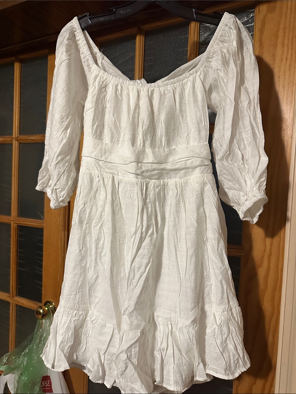 White Off-Shoulder Puff Sleeve Summer Dress
